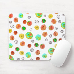 Smiling Sun Sunshines Watercolor Red Mouse Pad