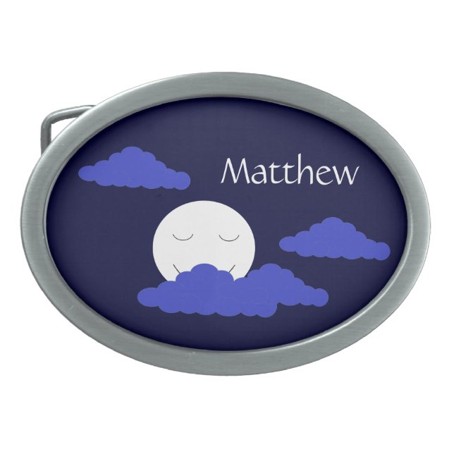 Smiling Sun with Puffy Clouds: Belt Buckle (Front)