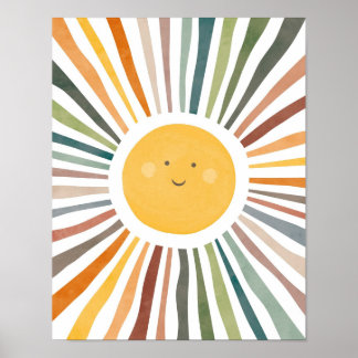 Smiling Sun with Vibrant Rays Poster