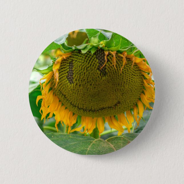 Smiling Sunflower Button (Front)