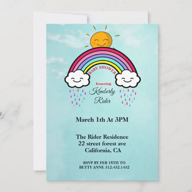 Smiling Sunshine Baby Shower Invitations (Front)
