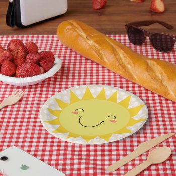 Smiling Sunshine Birthday Paper Plates by kidslife at Zazzle