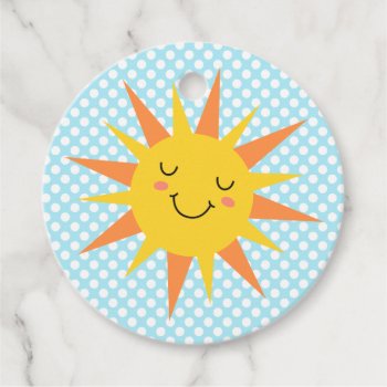 Smiling Sunshine Compass Birthday Party Favor Tags by kidslife at Zazzle