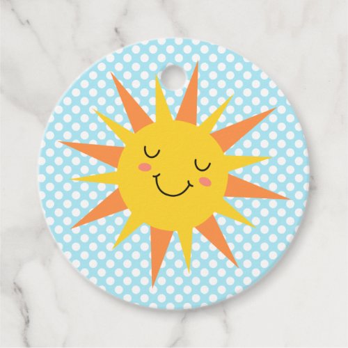 Smiling Sunshine Compass Birthday Party Favor Tags