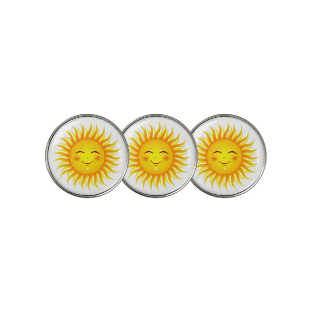 Smiling Sunshine Golf Ball Marker (3 Up)