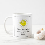 ⭐️ Smiling Sunshine Grateful Heart Typography   Coffee Mug