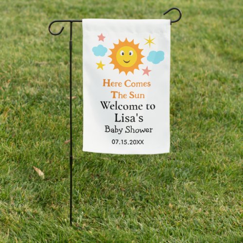 Smiling Sunshine Here Comes The Sun Welcome  Garden Flag