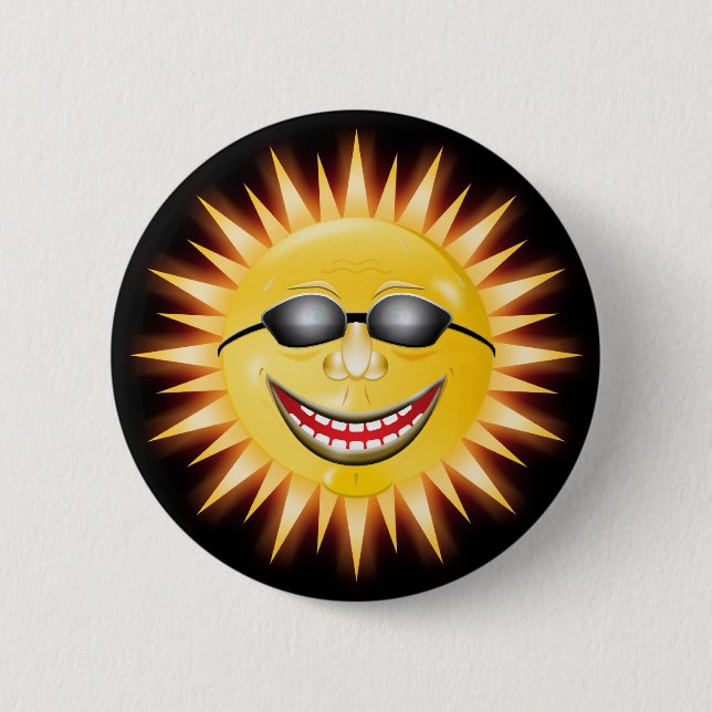 Smiling Sunshine Pinback Button (Front)