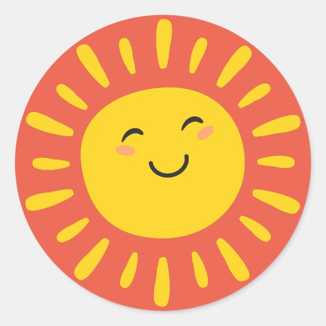 Smiling Sunshine Stickers Yellow Orange (Front)