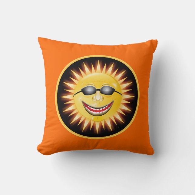 Smiling Sunshine Throw Pillow (Front)