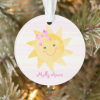 Smiling Sunshine with Bow Girl Keepsake