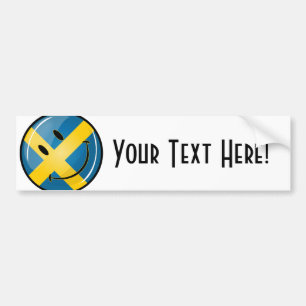 Smiling Swedish Flag Bumper Sticker
