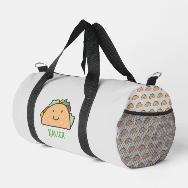 Smiling Taco Personalized  Duffle Bag (Right Corner)
