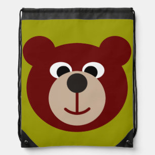 Smiling Teddy Bear Drawstring Bag
