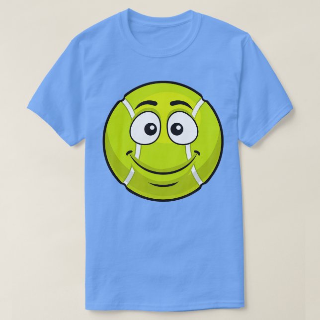 Smiling Tennis Ball Funny Novelty Gift Emoticon  T-Shirt (Design Front)
