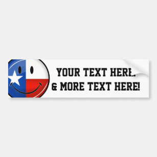 Smiling Texas Flag Bumper Sticker