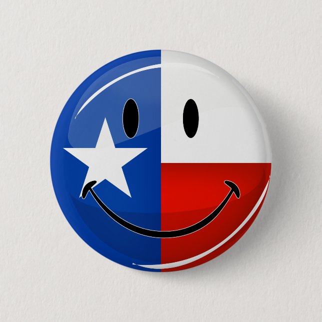 Smiling Texas Flag Button (Front)