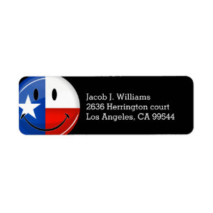 Smiling Texas Flag Label
