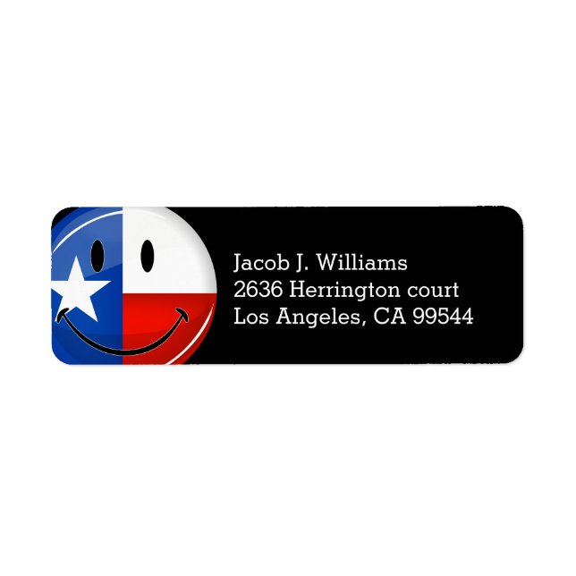 Smiling Texas Flag Label (Front)