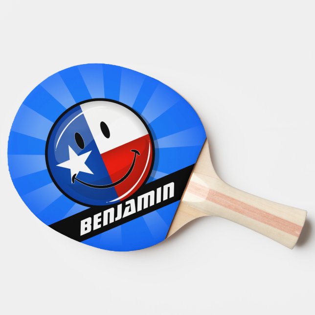 Smiling Texas Flag Ping-Pong Paddle (Side)