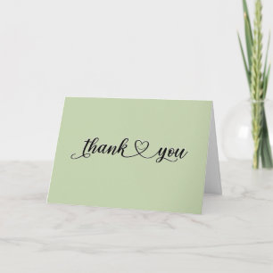 Smiling Thank You Heart On Pink Card