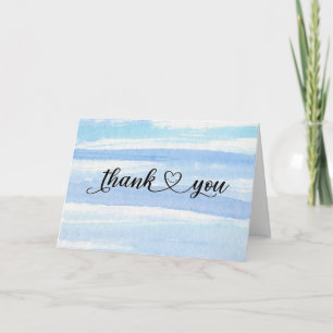Smiling Thank You Heart On Watercolor