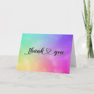 Smiling Thank You Heart On Watercolor