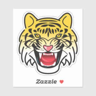 Smiling Tiger Face Artwork-21876 Sticker