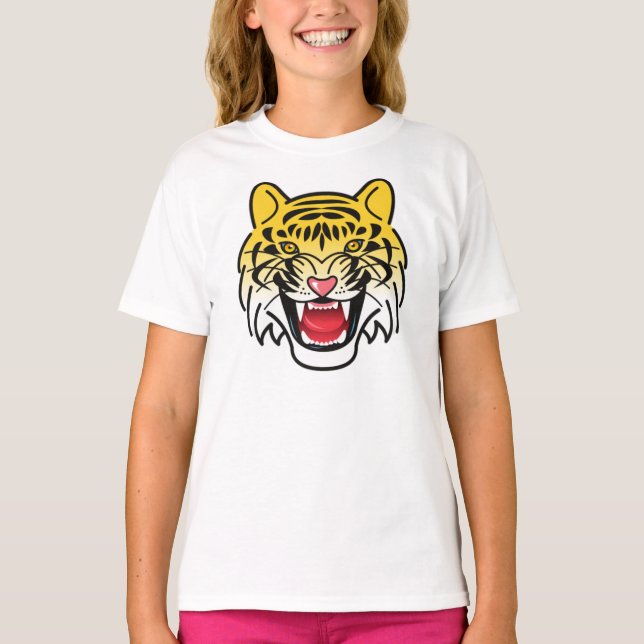 Smiling Tiger Face Artwork-21876 T-Shirt (Front)