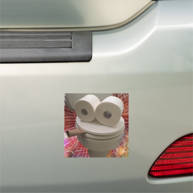 Smiling Toilet Face  Car Magnet (In Situ)