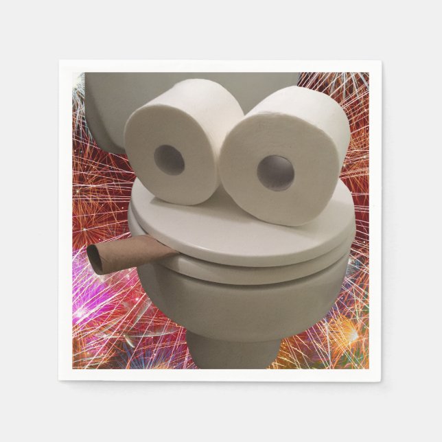 Smiling Toilet Face Napkins (Front)