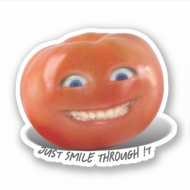 Smiling Tomato Sticker (Front)