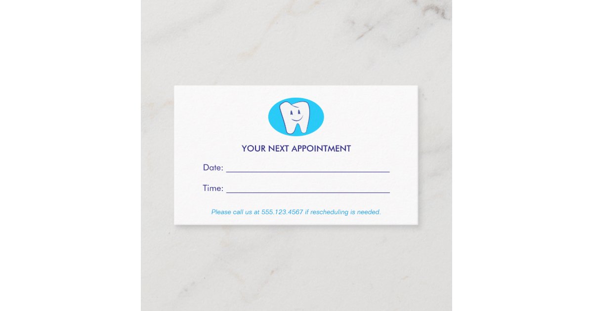 Smiling Tooth Dentist Office Appointment Reminder