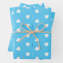 Smiling Tooth Dentist Toothbrush Wrapping Paper