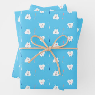 Smiling Tooth Dentist Toothbrush Wrapping Paper