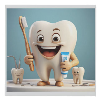 " SMILING TOOTH " FAUX CANVAS PRINT