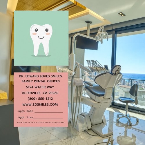 Smiling Tooth Happy Dentist Business Cards
