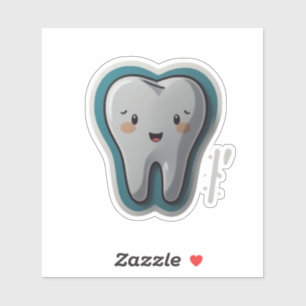 Smiling Tooth Sticker: Brighten Your Day!" Sticker