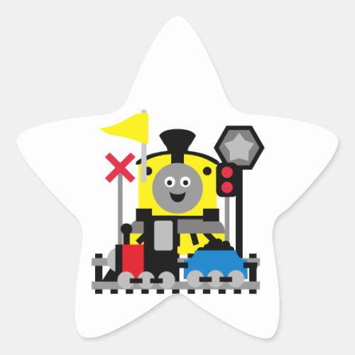Smiling Train Star Sticker