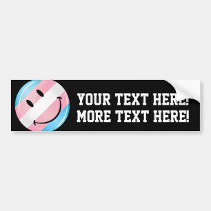 Smiling Transgender Flag Bumper Sticker