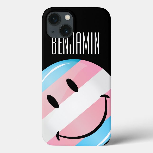 Smiling Transgender Flag Case-Mate iPhone Case (Back)