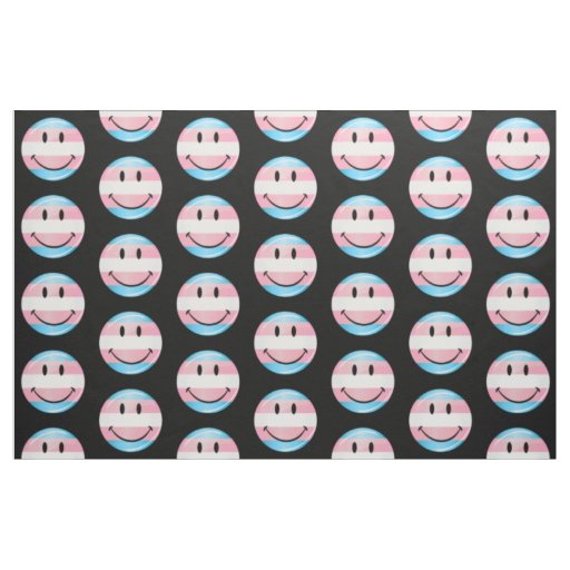 Smiling Transgender Flag Fabric