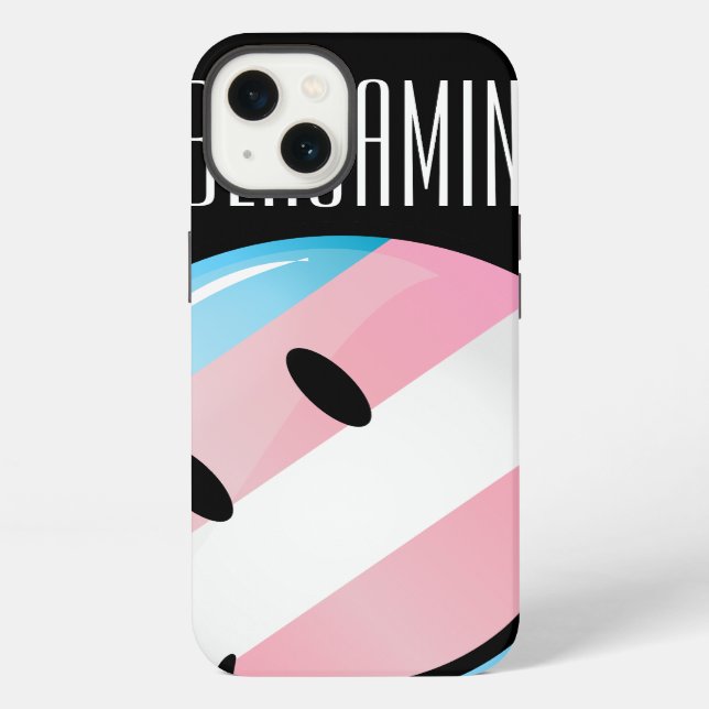 Smiling Transgender Flag Iphone Case (Back)
