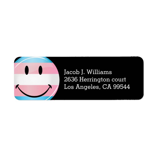 Smiling Transgender Flag Label (Front)