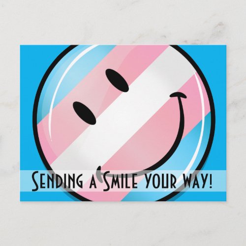 Smiling Transgender Flag Postcard