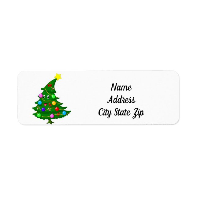 SMILING TREE *CHRISTMAS* ADDRESS LABEL (Front)