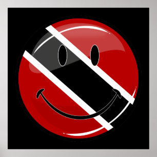 Smiling Trinidad and Tobago Flag Poster