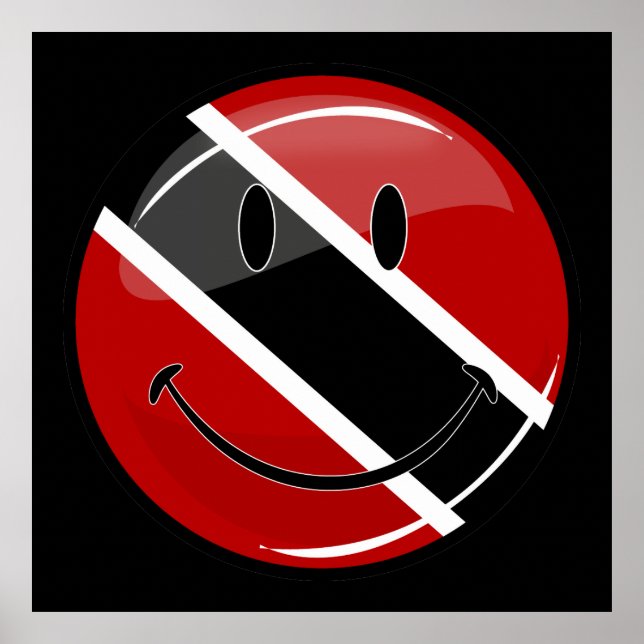Smiling Trinidad and Tobago Flag Poster (Front)