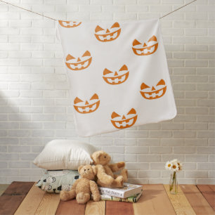 Smiling Vampire Pumpkin Emoticon – Funny Halloween Baby Blanket