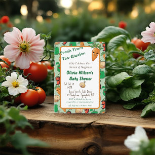 Smiling Veggies Baby Shower Invitation
